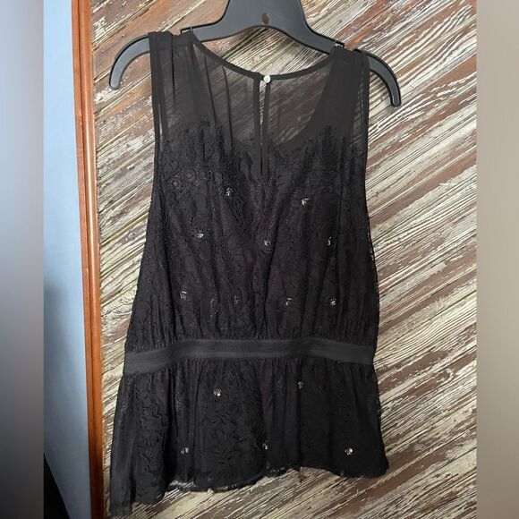 Meadow Rue embellished lace peplum top - Picture 5 of 6